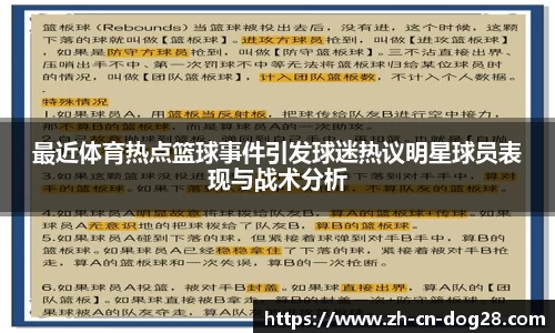 最近体育热点篮球事件引发球迷热议明星球员表现与战术分析